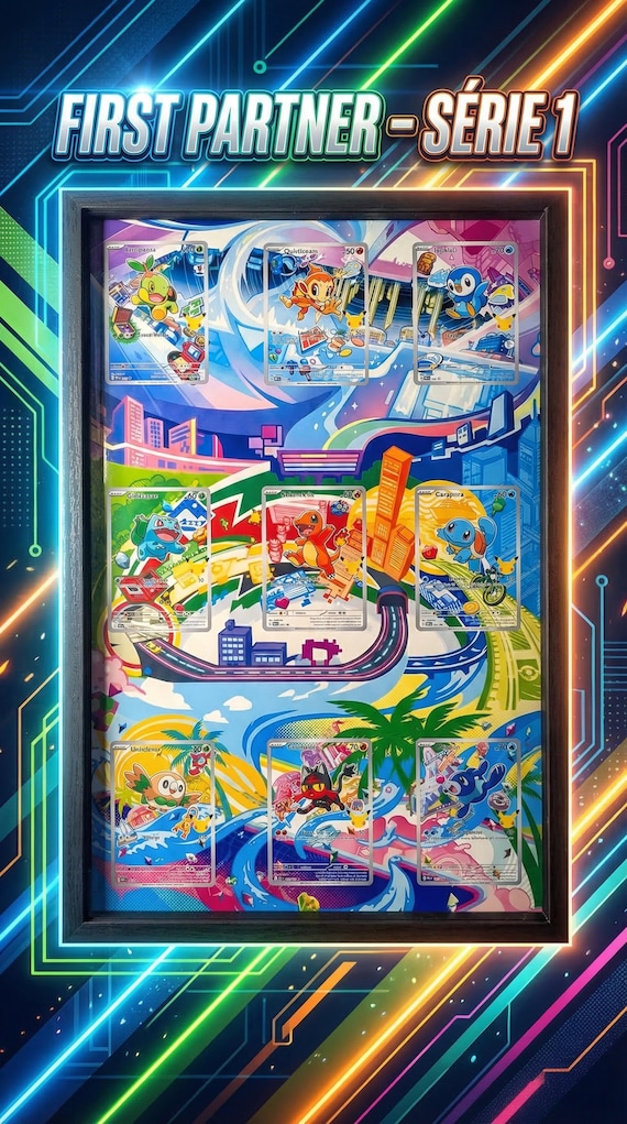 Pokmon Starter Frame  Pokmon Card Display  Pokmon 9 First Partners  Collection Illustration Promo Frame - Etsy