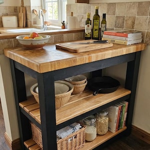 Extra Large Solid Oak End Grain Butcher Block Table | Handmade | Custom Sizes Available