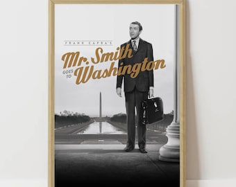 Mr. Smith Goes to Washington Retro Movie Poster, Premium Canvas Art Print, High Quality Wall Art, Unique Gift