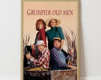Grumpier Old Men Retro Movie Poster, Premium Canvas Art Print, High Quality Wall Art, Unique Gift