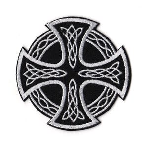 Celtic Cross Embroidered Patch Sew On Triquetra Patch for Jackets Backpacks and Vests Viking Christian Biker Applique Gift