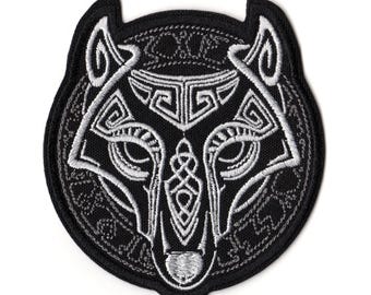 Fenrir Sew-on Patch | Wolf Norse Mythology Viking Loki Hel Odin God Fenrisulfr Logo