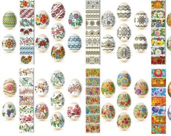 Heat Shrink Wrap | Easter Egg Wraps |Sleeve Decoration Sticker | Festive Flowers Birds Decoupage Patterns