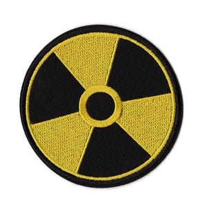 Radiation Hazard Warning Sew-on  Patch | Caution Nuclear Toxic Waste Pollution Logo