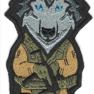Battle Wolf Army Morale Patch | Embroidered Wolf Warrior Special Force Badge Hook and Loop