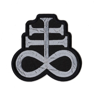 Leviathan Cross Sew-on Patch | Satan Cross Gothic Baphomet Devil 666 Biker Gang Logo