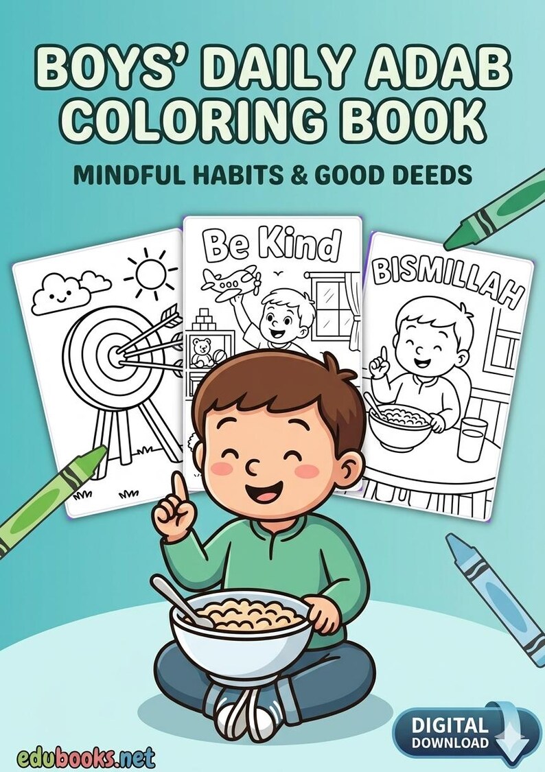 Islamic Coloring Pages for Kids, Toddler Activity Book, Muslim ...
