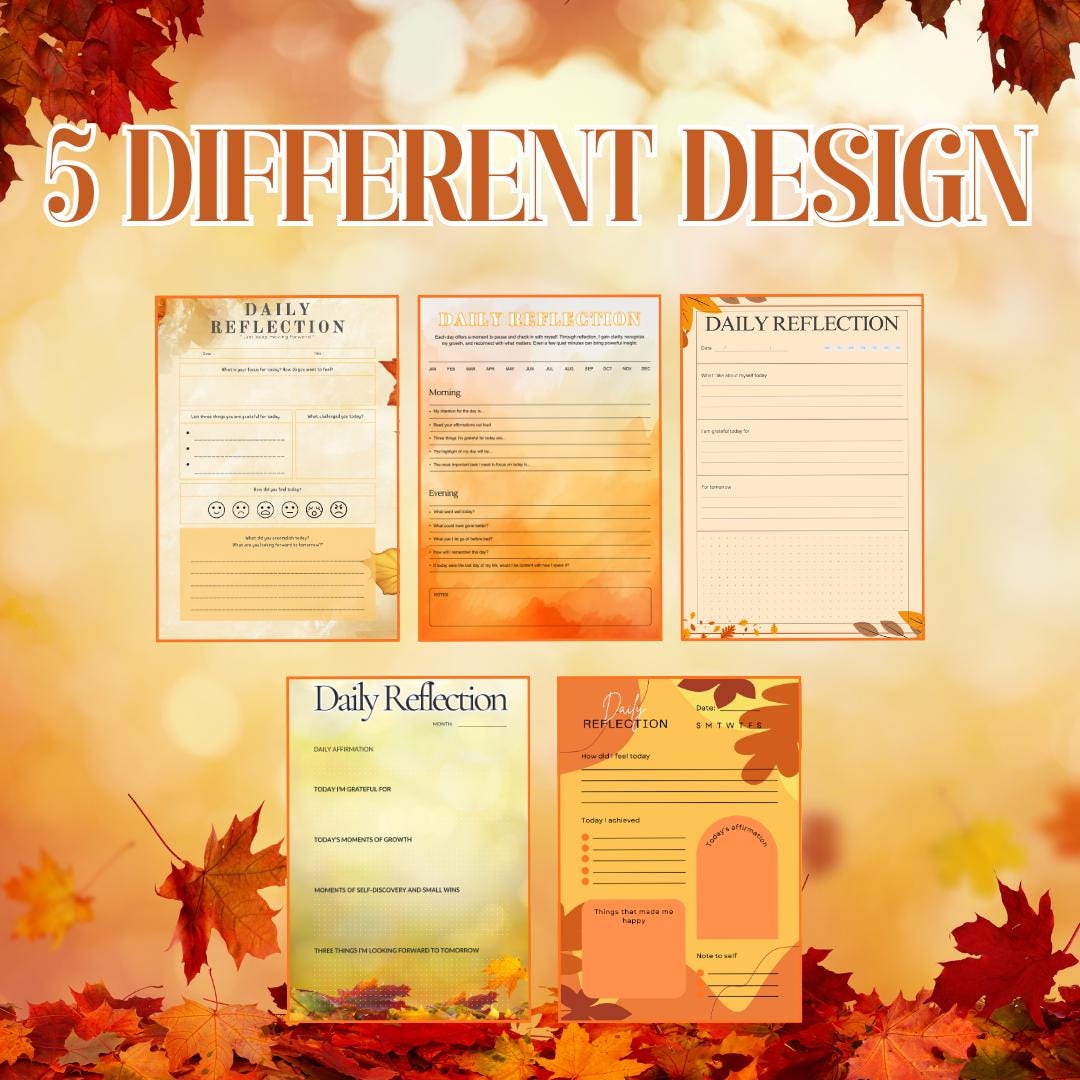 Fall Reflection Planner PNG PDF Success Roadmap Autumn Mastery ...