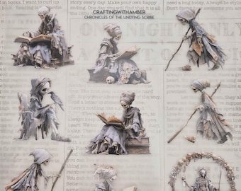 Crónicas del Escriba Inmortal Cinta PET / Pegatinas / Esqueleto / Lectura