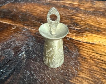 Vintage Etched Indian Brass Bell Implements