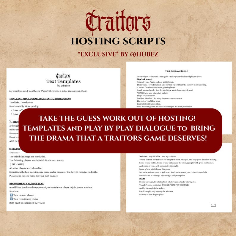 Traitors Party Game Kit: Comprehensive Guide for 6 to 23 Players With ...