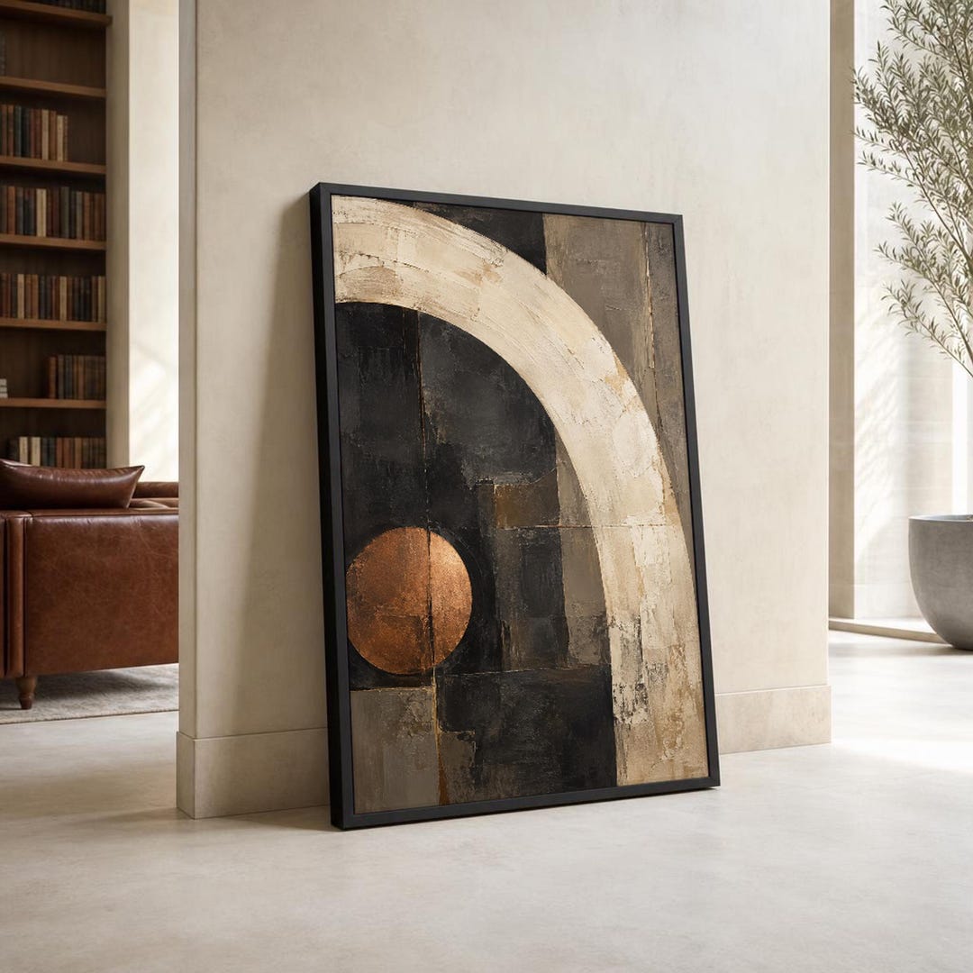 Abstract Geometric Composition Canvas Wall Art, Earth Tones - Etsy