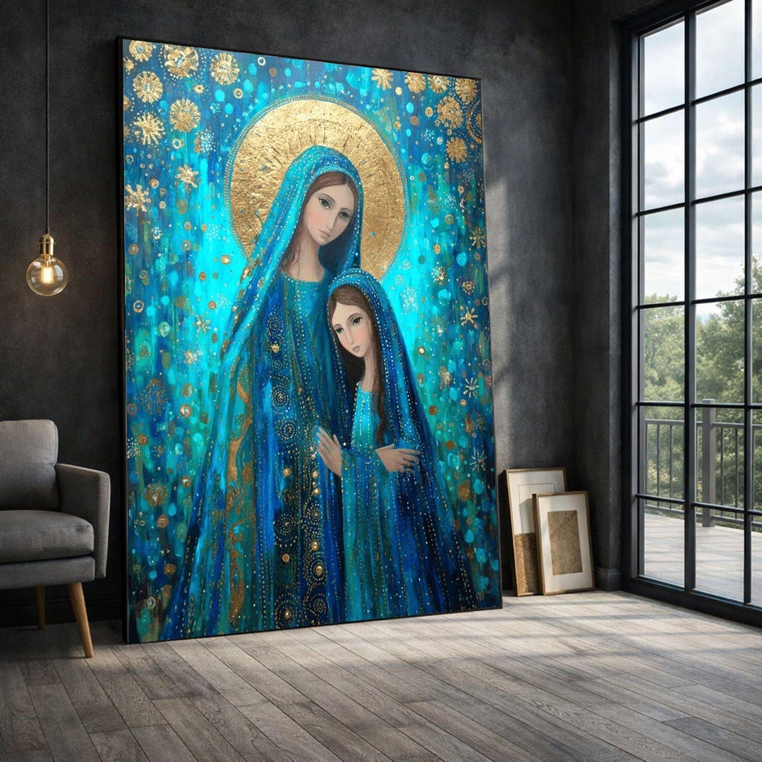 Byzantine Madonna and Child Framed Wall Art, Vintage Religious Icon ...