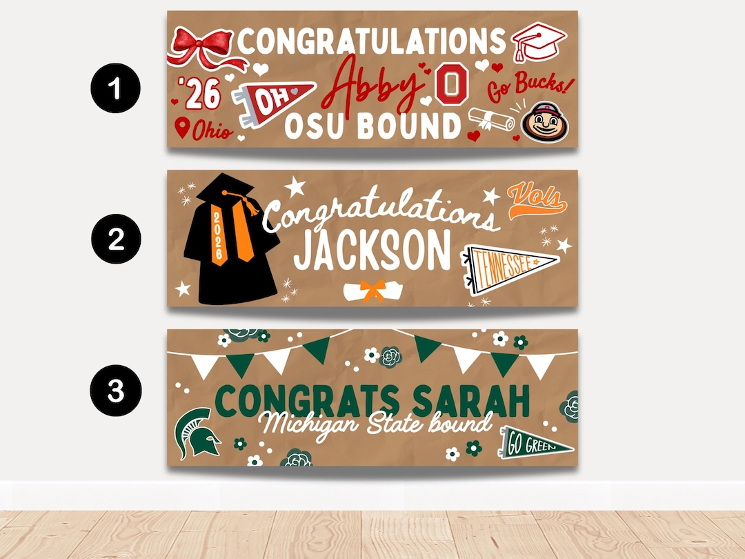 Custom Graduation Banner | Personalized Grad Party Banner - Etsy