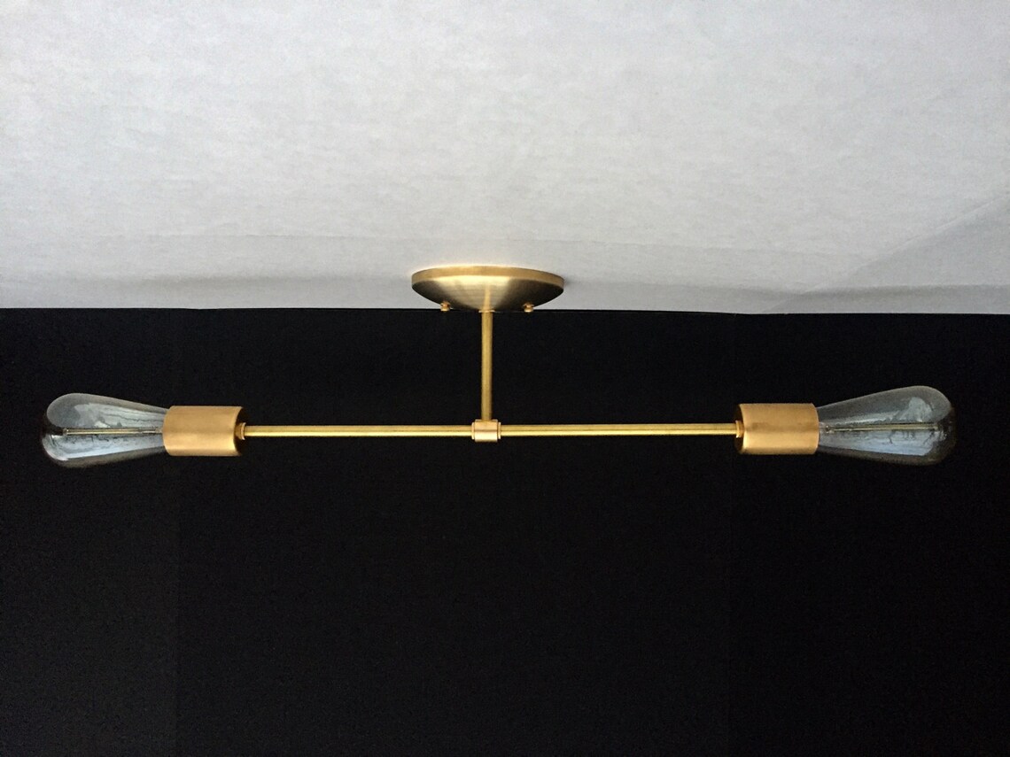 Draper Collection . Semi Flush Mount Brass Ceiling Light . Mid Etsy