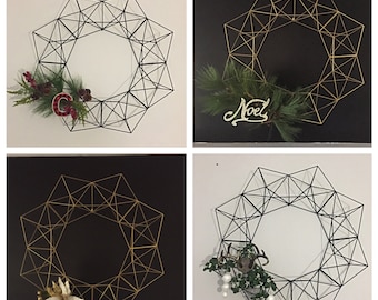 Wreath . Extra Large 30 Inches Scandinavian Himmeli . Welded Metal . Geometric  .  Fine Art