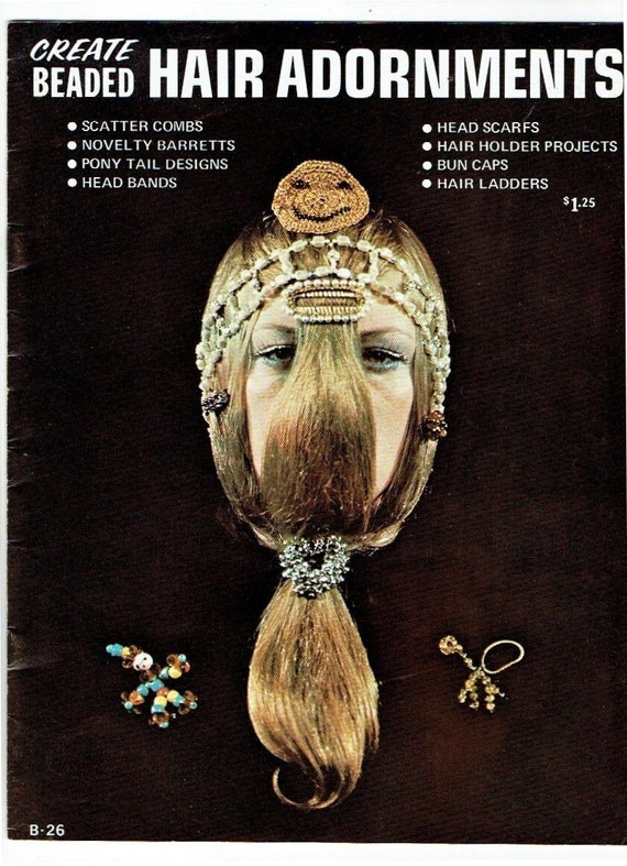 Create Beaded Hair Adornments Booklet 1973 Illustr