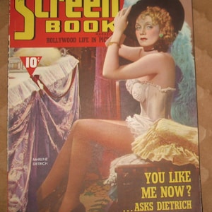 1940 Screen Book Magazine Hollywood Cover Marlene Dietrich