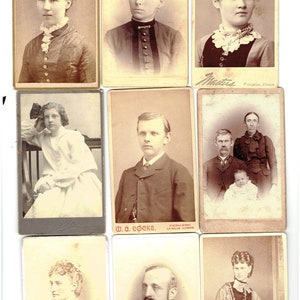 22  Antique Pictures Carte de Viste Men Women and Children CDV"s