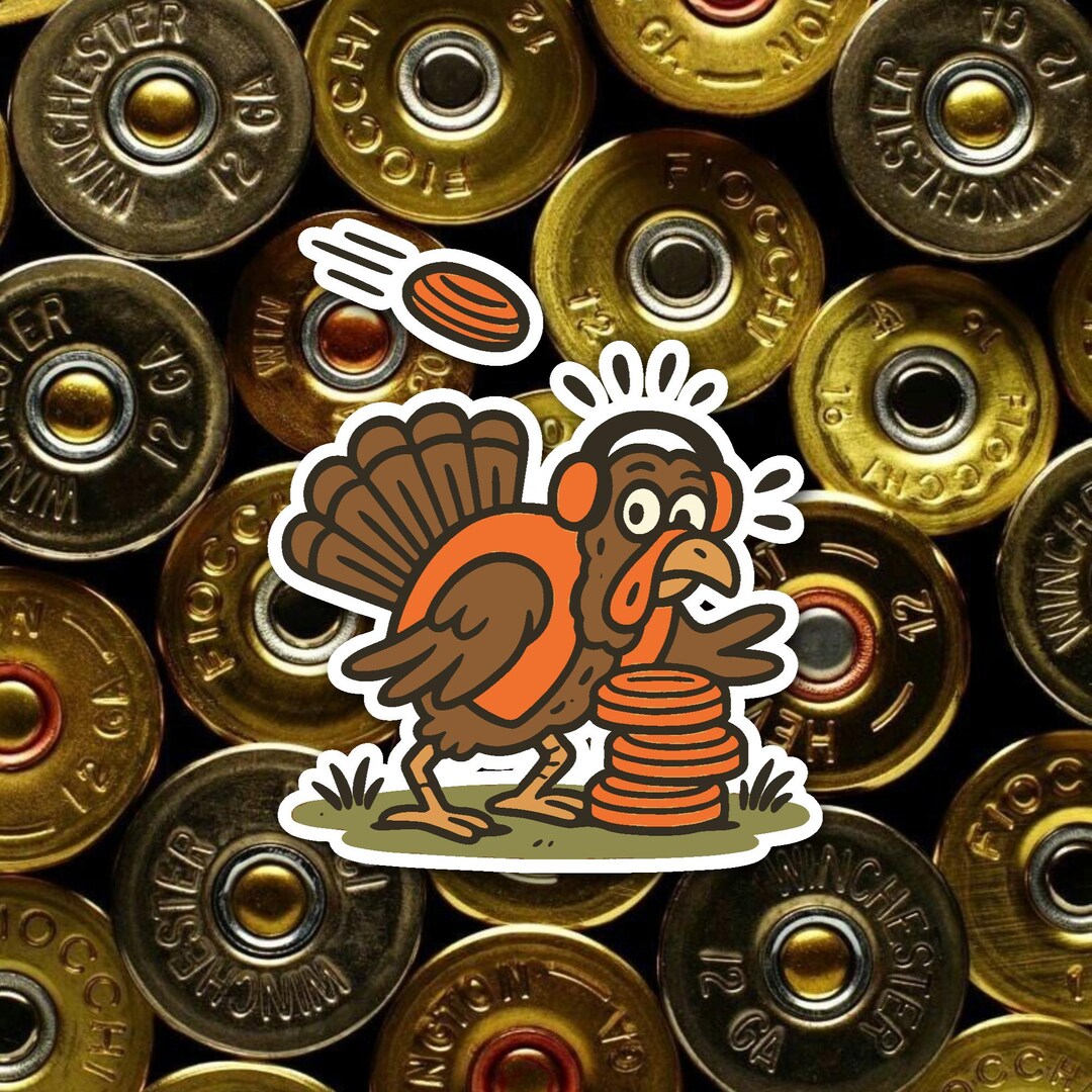 Funny Turkey Trap Shooting Sticker | Clay Target Shooting Turkey Vinyl ...