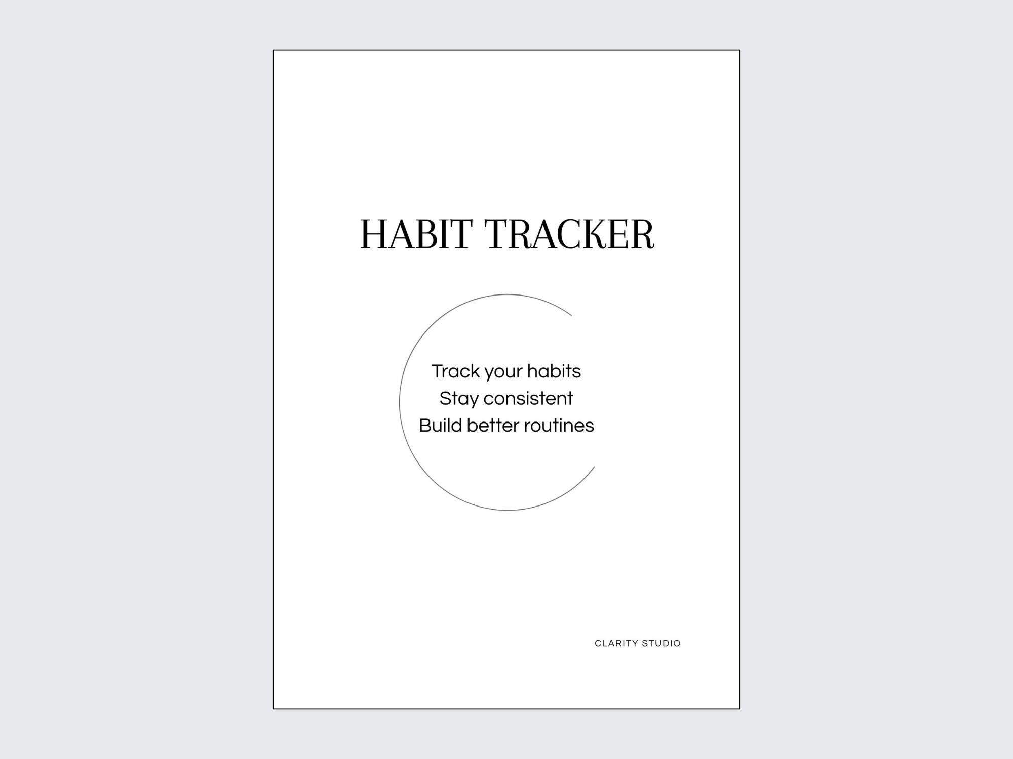 Habit Tracker Printable PDF / Minimal Habit Tracker / Monthly Habit ...