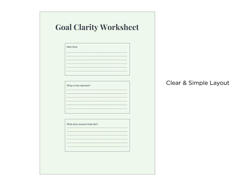 Goal Setting Worksheet Printable PDF / Goal Planner / Goal Clarity ...