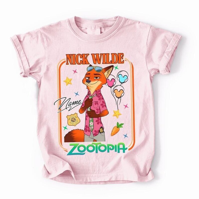 Personalized Disneyland Zootopia All Characters Group Shirts, Judy Hopps Nick Wilde Birthday T-Shirt, Disneyland Family Matching Birthday image 2