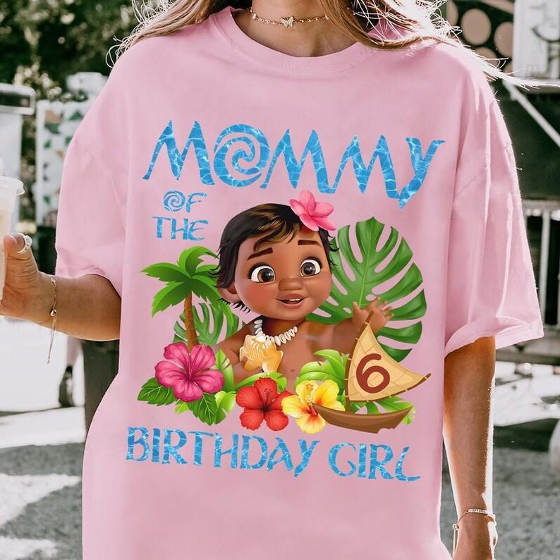 Disneyland Moana Birthday Family Shirts, Custom Birthday Princess Moana Tees, Disneyland Birthday Girl Sweatshirt, Family Birthday Shirt image 4