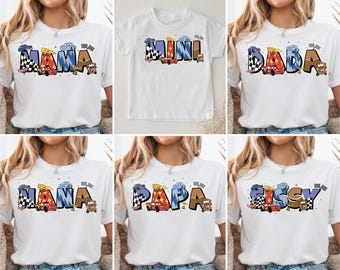 Lightning Racing Mama Dada Shirt, Family Adventure Mom Dad Tee, Matching Vacation Outfit for Parents