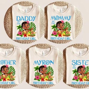 Disneyland Moana Birthday Family Shirts, Custom Birthday Princess Moana Tees, Disneyland Birthday Girl Sweatshirt, Family Birthday Shirt image 5