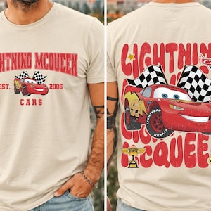 Comfort Colors Vintage Custom Pixar Cars Shirt, Lightning McQueen Mater Radiator Springs, Disneyland Family Tee, Disneyland Trip 2026 Tee image 1