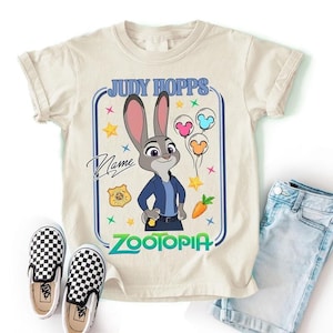 Personalized Disneyland Zootopia All Characters Group Shirts, Judy Hopps Nick Wilde Birthday T-Shirt, Disneyland Family Matching Birthday image 1