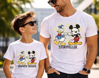 Father And Son Matching Shirts, Cartoon Dad And Me Tee, Family Vacation Matching Outfit for Daddy and Son