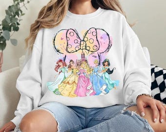Princess Bow Girls Trip Shirt, Family Vacation Matching Tee, Fairytale Friends Theme Park Outfit Sweatshirt