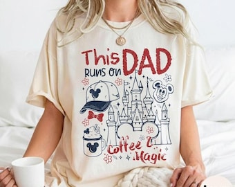 This Dad Runs On Coffee And Magic Shirt, Vintage Dad Vacation Tee, Family Trip Matching Outfit for Daddy
