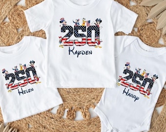 Custom Disney Usa 250th Year Shirts, Disney 4th July 250th Year Shirts, Disney 4th July Family Shirts, Disney 250th Year Shirt, Disney 250th