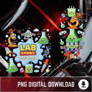 Historia de laboratorio PNG, Asistente de laboratorio, Humor científico (Descarga digital)