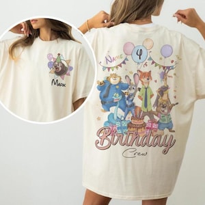 Personalized Name Age Zootopia Birthday Boy Shirt, Disneyland Judy Hopps Nick Wilde Gary De'Snake Birthday Squad Gift, Disneyland Family Tee image 4