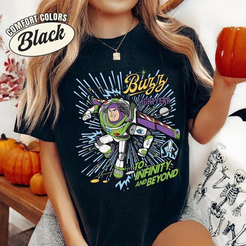 Retro Buzz Lightyear To Infinity And Beyond Shirt, Toy Story Pixar Disneyland Tee, Space Ranger Shirt, Disneyland Family Trip Matching image 3