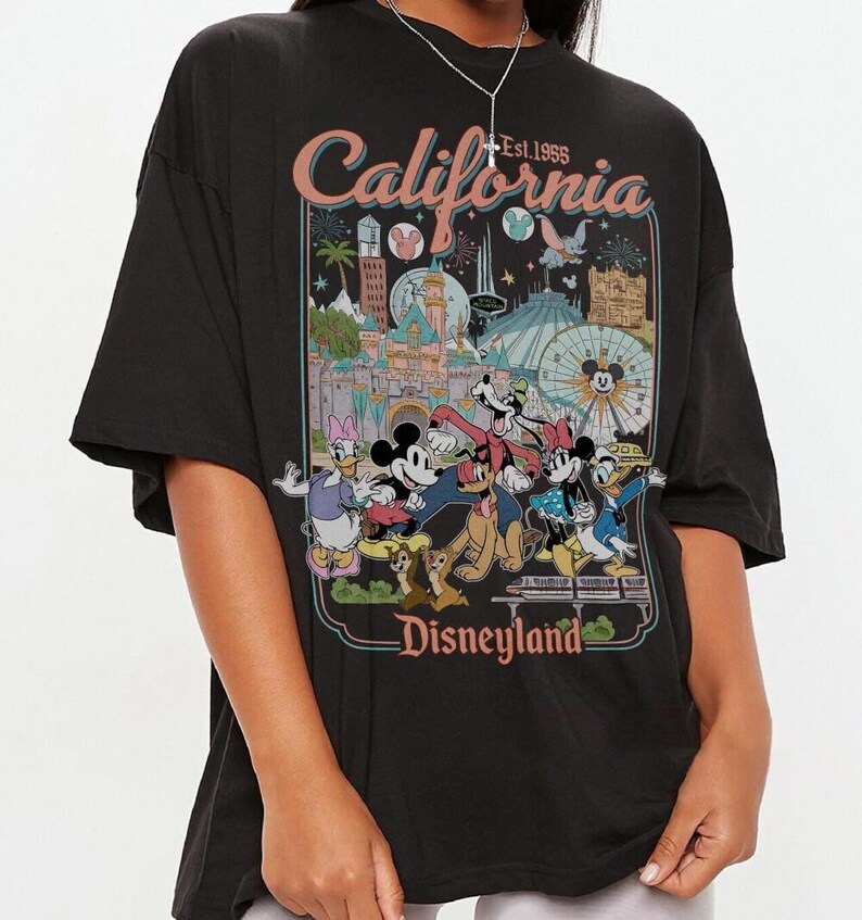 Retro Disneyland Vacation Mickey And Friends T-shirt, Disneyland Est 1955 Shirt, Mickey And Friends Shirt, Vacation Tee, WaltDisney World image 4