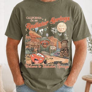 Lightning McQueen Disney Cars Shirt, Welcome to Radiator Springs Disneyland California Est 2012 T-shirt image 7
