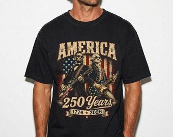 Distressed Presidents Guitar Comfort Colors Shirt, America 250 Years Patriotic Tee, 1776–2026 USA Rock Band Celebration Outfit