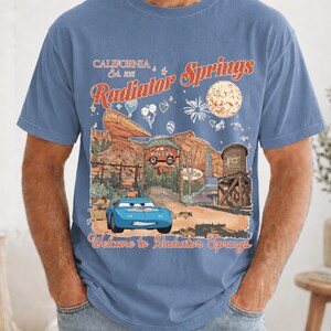 Lightning McQueen Disney Cars Shirt, Welcome to Radiator Springs Disneyland California Est 2012 T-shirt image 8