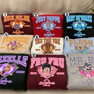 Custom All Zootopia Character Family Shirts, Disneyland Matching Judy Hopps Nick Wilde, Custom Birthday Mom Dad Kids Gift Shirt image 4
