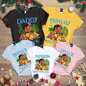 Disneyland Moana Birthday Family Shirts, Custom Birthday Princess Moana Tees, Disneyland Birthday Girl Sweatshirt, Family Birthday Shirt image 7