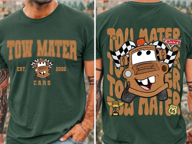 Comfort Colors Vintage Custom Pixar Cars Shirt, Lightning McQueen Mater Radiator Springs, Disneyland Family Tee, Disneyland Trip 2026 Tee image 5