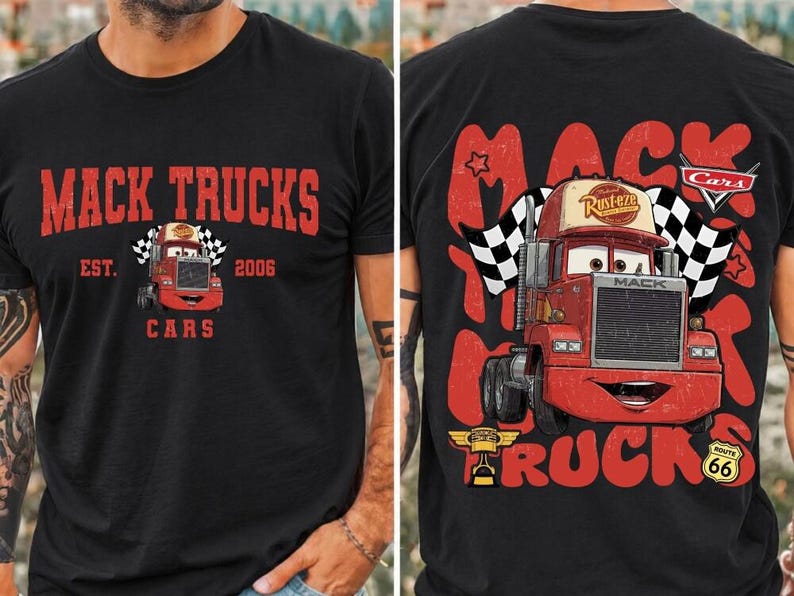 Comfort Colors Vintage Custom Pixar Cars Shirt, Lightning McQueen Mater Radiator Springs, Disneyland Family Tee, Disneyland Trip 2026 Tee image 2