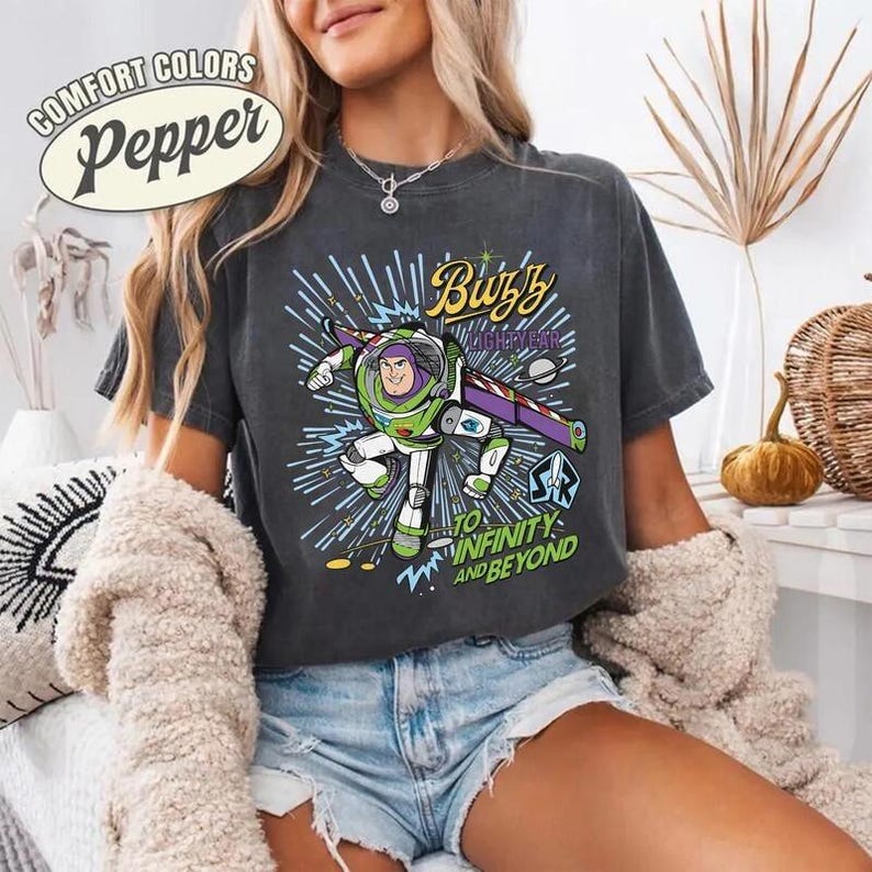 Retro Buzz Lightyear To Infinity And Beyond Shirt, Toy Story Pixar Disneyland Tee, Space Ranger Shirt, Disneyland Family Trip Matching image 1