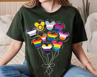 Rainbow Balloons Pride Shirt, Pride Month Family Tee, Colorful Equality Support Vacation Outfit 2026