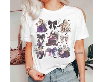 Watercolor Coquette Villains Retro Shirt, Spooky Friends Vacation Tee, Matching Bad Witch Trip Outfit 2025